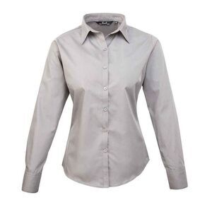 Premier Womens/Ladies Long-Sleeved Shirt / Silver